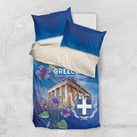 Greece Athens Bedding Set Viola Odorata with Emblem Design - Wonder Print Shop