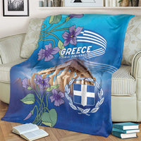Greece Athens Blanket Viola Odorata with Emblem Design - Wonder Print Shop