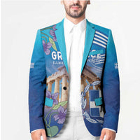 Greece Athens Blazer Viola Odorata with Emblem Design - Wonder Print Shop