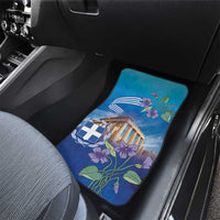 Greece Athens Car Mats Viola Odorata with Emblem Design - Wonder Print Shop