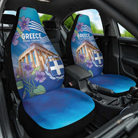 Greece Athens Car Seat Cover Viola Odorata with Emblem Design - Wonder Print Shop