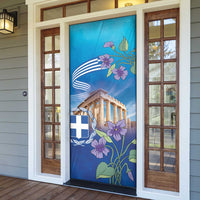 Greece Athens Door Cover Viola Odorata with Emblem Design - Wonder Print Shop