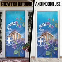 Greece Athens Door Cover Viola Odorata with Emblem Design - Wonder Print Shop