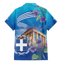 Greece Athens Family Matching Mermaid Dress and Hawaiian Shirt Viola Odorata with Emblem Design - Wonder Print Shop