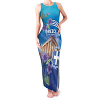 Greece Athens Family Matching Tank Maxi Dress and Hawaiian Shirt Viola Odorata with Emblem Design - Wonder Print Shop
