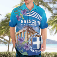 Greece Athens Hawaiian Shirt Viola Odorata with Emblem Design - Wonder Print Shop