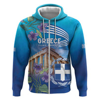 Greece Athens Hoodie Viola Odorata with Emblem Design - Wonder Print Shop