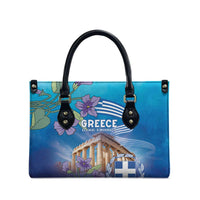 Greece Athens Leather Bag Viola Odorata with Emblem Design - Wonder Print Shop