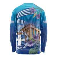 Greece Athens Long Sleeve Shirt Viola Odorata with Emblem Design - Wonder Print Shop