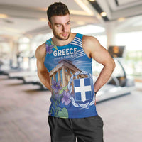 Greece Athens Men Tank Top Viola Odorata with Emblem Design - Wonder Print Shop