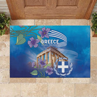 Greece Athens Rubber Doormat Viola Odorata with Emblem Design - Wonder Print Shop
