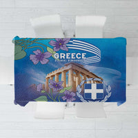 Greece Athens Tablecloth Viola Odorata with Emblem Design - Wonder Print Shop