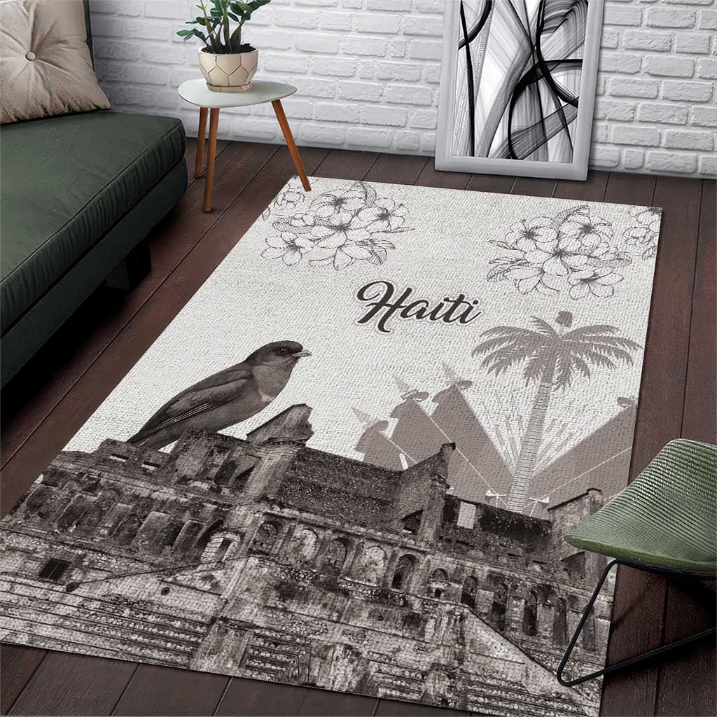 Haiti Citadelle Laferriere Area Rug Hispaniolan Trogon and Plumeria - Wonder Print Shop