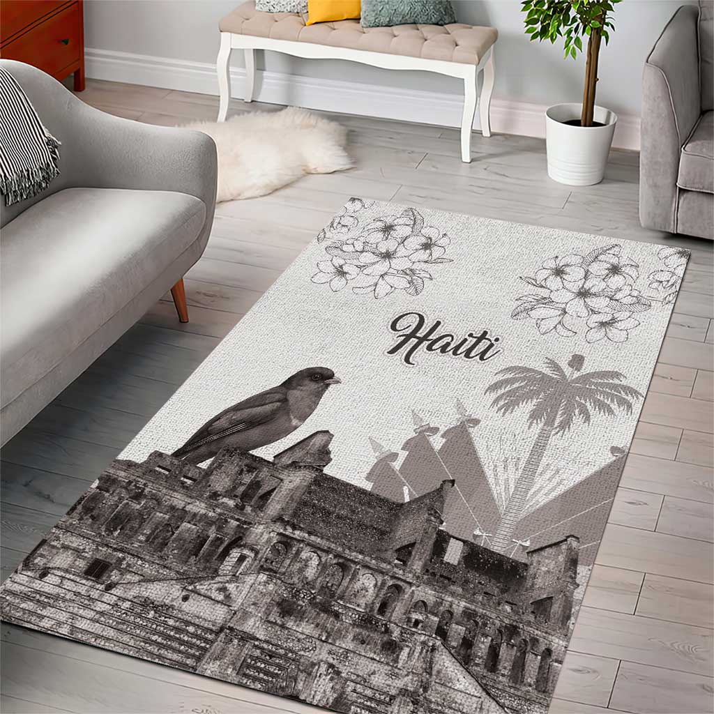 Haiti Citadelle Laferriere Area Rug Hispaniolan Trogon and Plumeria - Wonder Print Shop