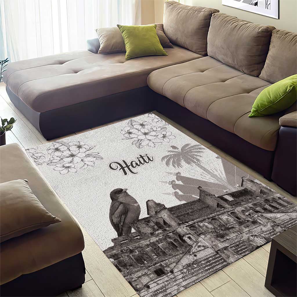 Haiti Citadelle Laferriere Area Rug Hispaniolan Trogon and Plumeria - Wonder Print Shop