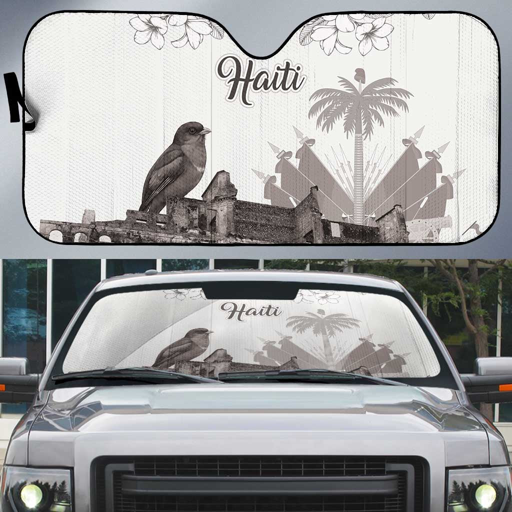 Haiti Citadelle Laferriere Auto Sun Shade Hispaniolan Trogon and Plumeria - Wonder Print Shop