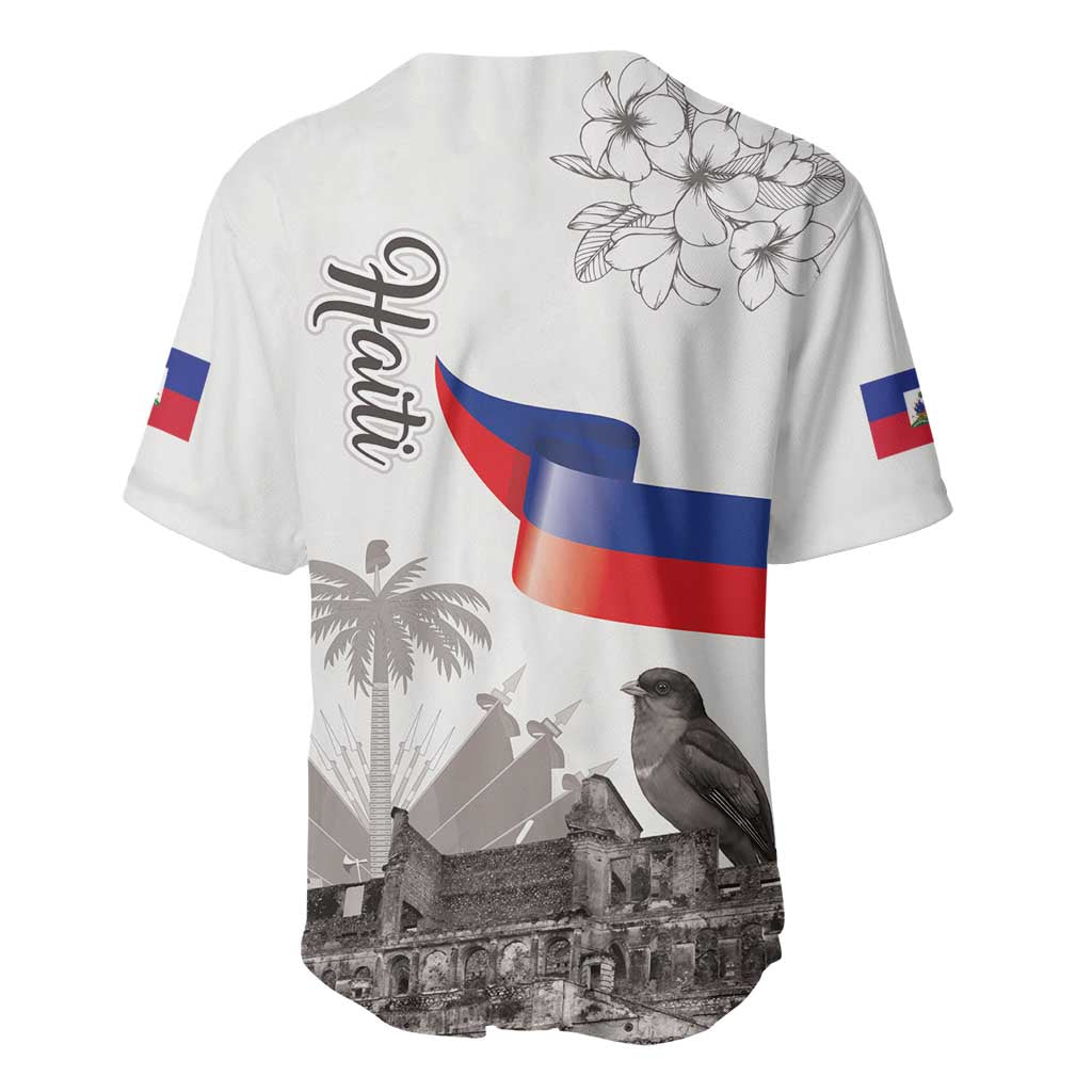 Haiti Citadelle Laferriere Baseball Jersey Hispaniolan Trogon and Plumeria - Wonder Print Shop