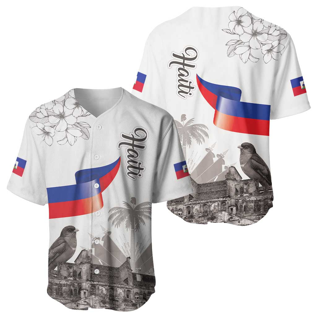 Haiti Citadelle Laferriere Baseball Jersey Hispaniolan Trogon and Plumeria - Wonder Print Shop