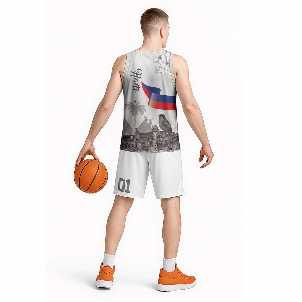 Haiti Citadelle Laferriere Basketball Jersey Hispaniolan Trogon and Plumeria - Wonder Print Shop