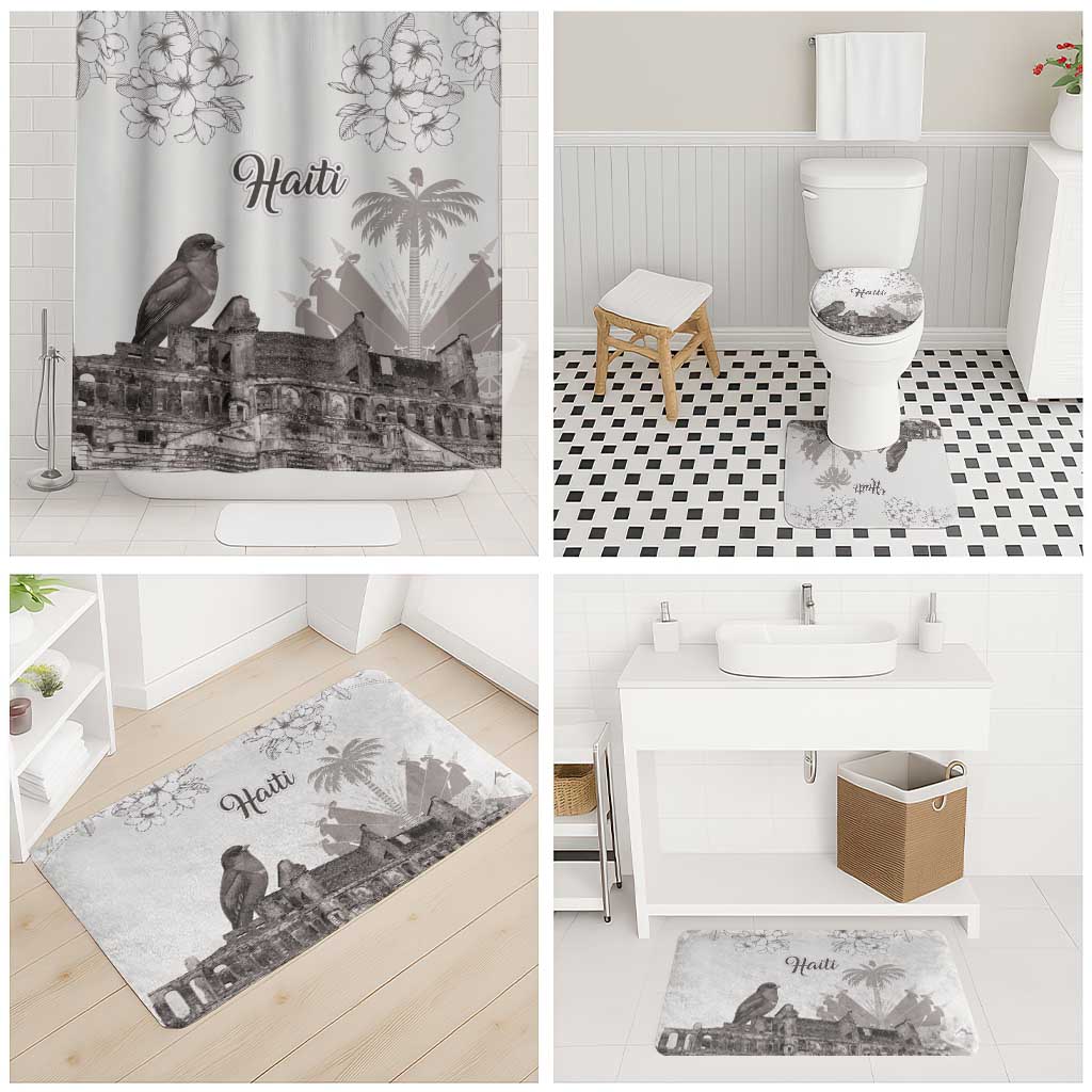 Haiti Citadelle Laferriere Bathroom Set Hispaniolan Trogon and Plumeria - Wonder Print Shop