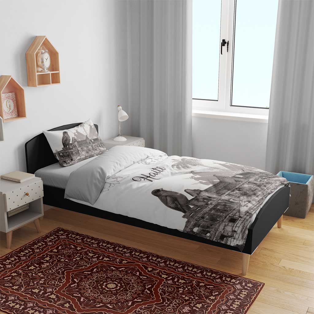Haiti Citadelle Laferriere Bedding Set Hispaniolan Trogon and Plumeria - Wonder Print Shop