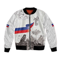 Haiti Citadelle Laferriere Bomber Jacket Hispaniolan Trogon and Plumeria - Wonder Print Shop