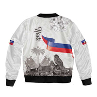 Haiti Citadelle Laferriere Bomber Jacket Hispaniolan Trogon and Plumeria - Wonder Print Shop