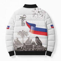 Haiti Citadelle Laferriere Bomber Puffer Jacket Hispaniolan Trogon and Plumeria - Wonder Print Shop
