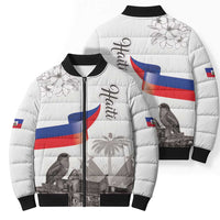 Haiti Citadelle Laferriere Bomber Puffer Jacket Hispaniolan Trogon and Plumeria - Wonder Print Shop
