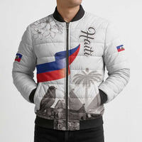 Haiti Citadelle Laferriere Bomber Puffer Jacket Hispaniolan Trogon and Plumeria - Wonder Print Shop