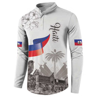 Haiti Citadelle Laferriere Button Sweatshirt Hispaniolan Trogon and Plumeria - Wonder Print Shop