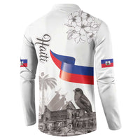 Haiti Citadelle Laferriere Button Sweatshirt Hispaniolan Trogon and Plumeria - Wonder Print Shop