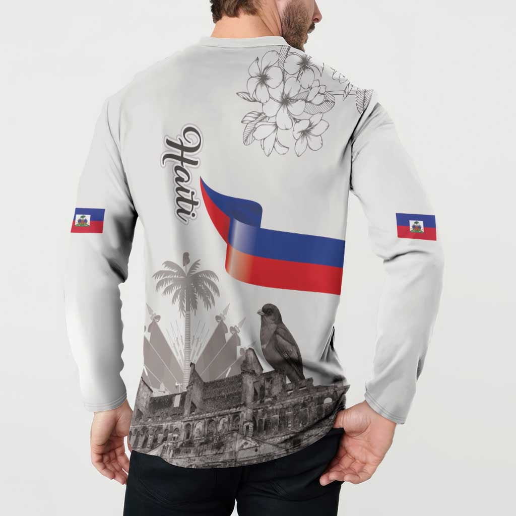 Haiti Citadelle Laferriere Button Sweatshirt Hispaniolan Trogon and Plumeria - Wonder Print Shop