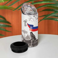 Haiti Citadelle Laferriere 4 in 1 Can Cooler Tumbler Hispaniolan Trogon and Plumeria - Wonder Print Shop
