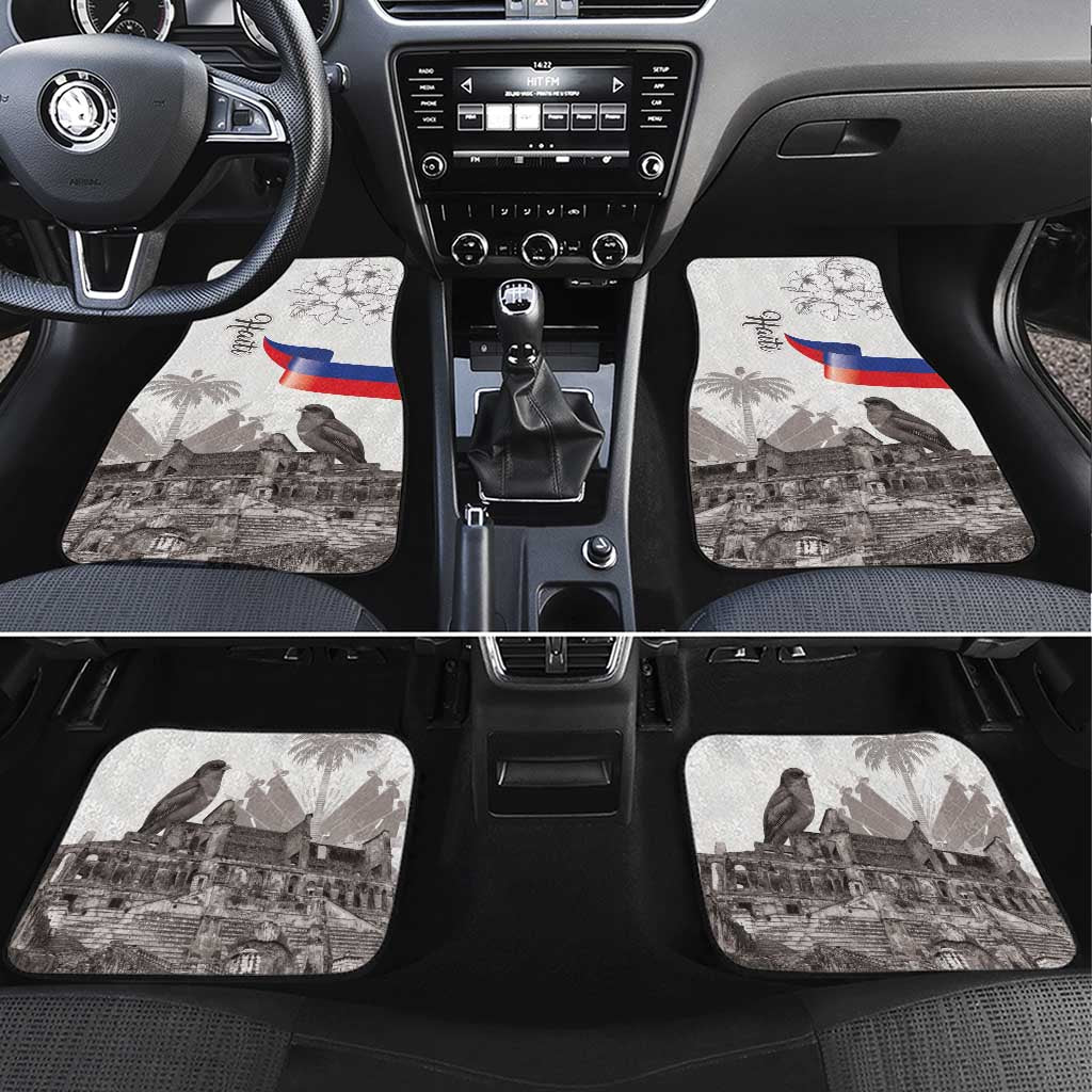 Haiti Citadelle Laferriere Car Mats Hispaniolan Trogon and Plumeria - Wonder Print Shop
