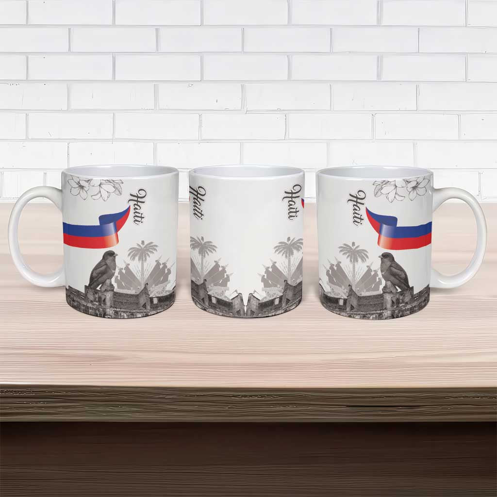 Haiti Citadelle Laferriere Ceramic Mug Hispaniolan Trogon and Plumeria - Wonder Print Shop