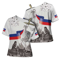 Haiti Citadelle Laferriere Cross Shoulder Shirt Hispaniolan Trogon and Plumeria - Wonder Print Shop