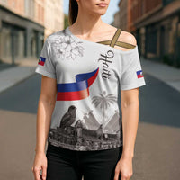 Haiti Citadelle Laferriere Cross Shoulder Shirt Hispaniolan Trogon and Plumeria - Wonder Print Shop