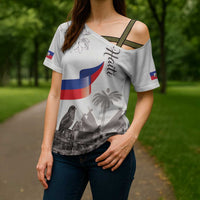 Haiti Citadelle Laferriere Cross Shoulder Shirt Hispaniolan Trogon and Plumeria - Wonder Print Shop