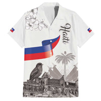 Haiti Citadelle Laferriere Family Matching Off The Shoulder Long Sleeve Dress and Hawaiian Shirt Hispaniolan Trogon and Plumeria - Wonder Print Shop