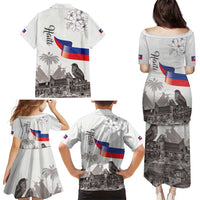 Haiti Citadelle Laferriere Family Matching Puletasi and Hawaiian Shirt Hispaniolan Trogon and Plumeria - Wonder Print Shop