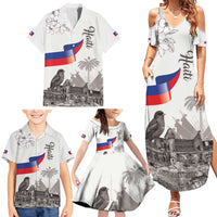 Haiti Citadelle Laferriere Family Matching Summer Maxi Dress and Hawaiian Shirt Hispaniolan Trogon and Plumeria - Wonder Print Shop