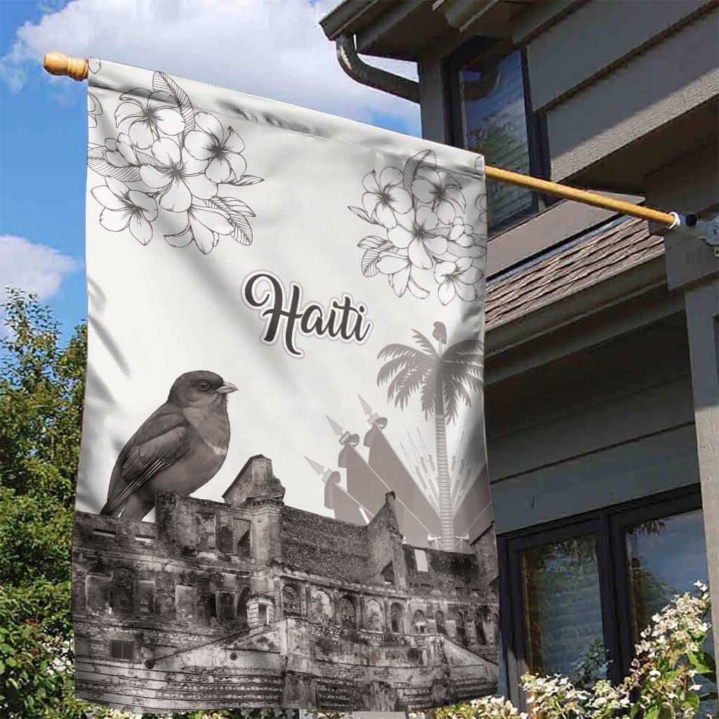 Haiti Citadelle Laferriere Garden Flag Hispaniolan Trogon and Plumeria - Wonder Print Shop