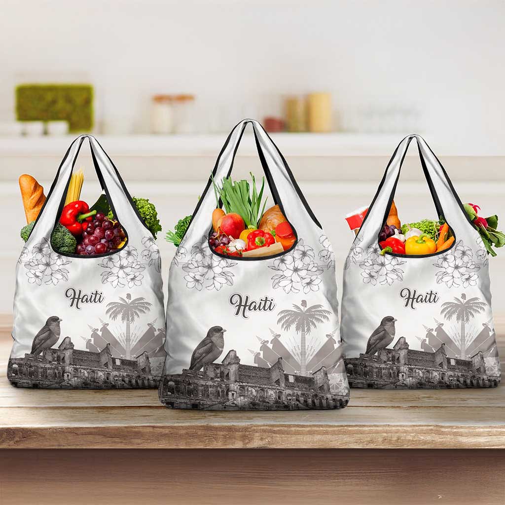 Haiti Citadelle Laferriere Grocery Bag Hispaniolan Trogon and Plumeria - Wonder Print Shop