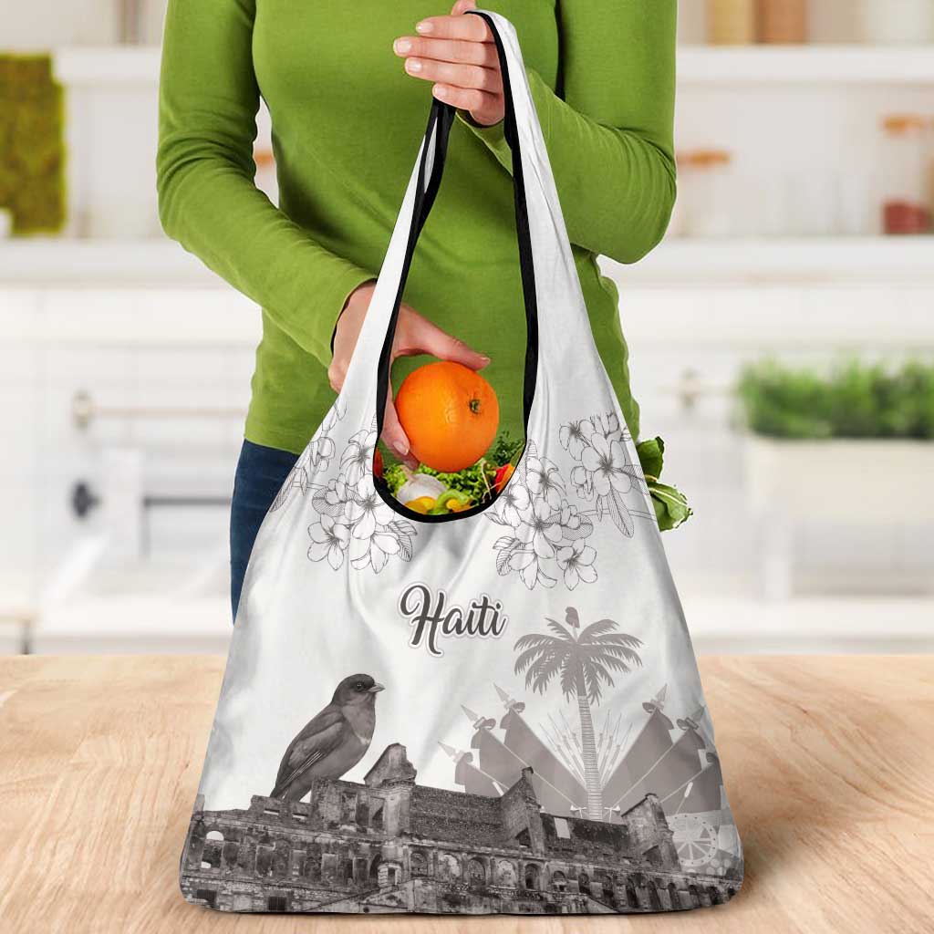 Haiti Citadelle Laferriere Grocery Bag Hispaniolan Trogon and Plumeria - Wonder Print Shop