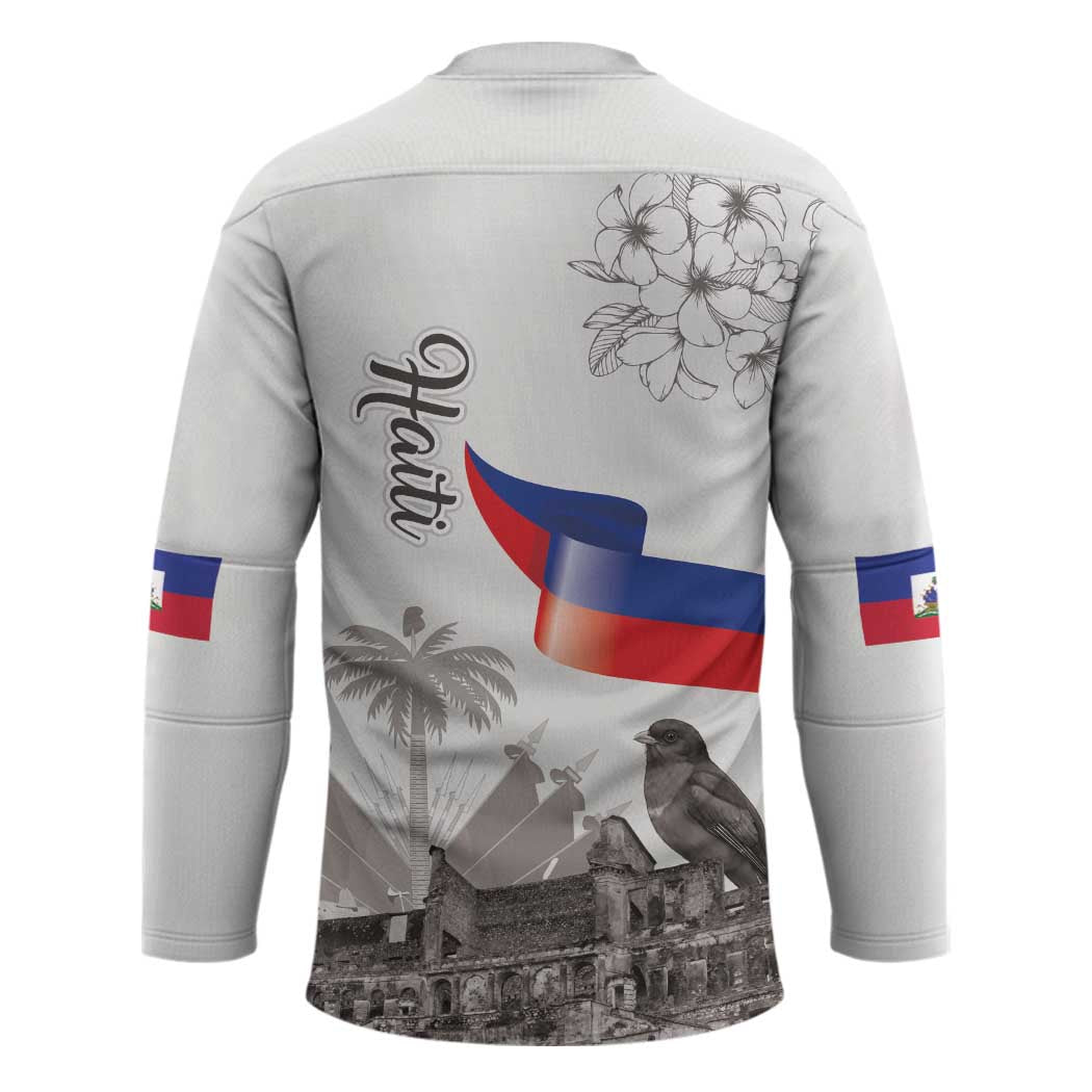 Haiti Citadelle Laferriere Hockey Jersey Hispaniolan Trogon and Plumeria - Wonder Print Shop