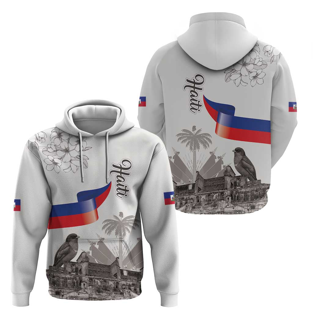 Haiti Citadelle Laferriere Hoodie Hispaniolan Trogon and Plumeria - Wonder Print Shop