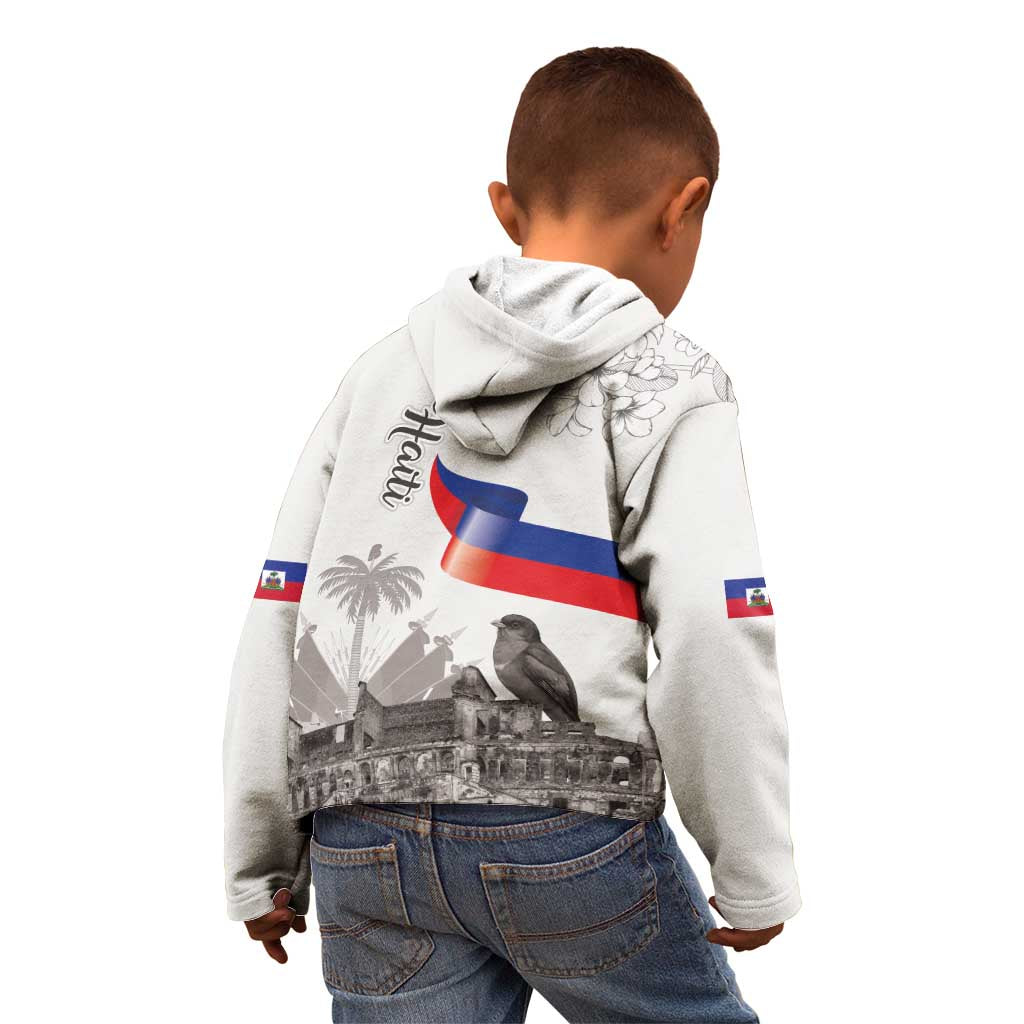 Haiti Citadelle Laferriere Kid Hoodie Hispaniolan Trogon and Plumeria - Wonder Print Shop