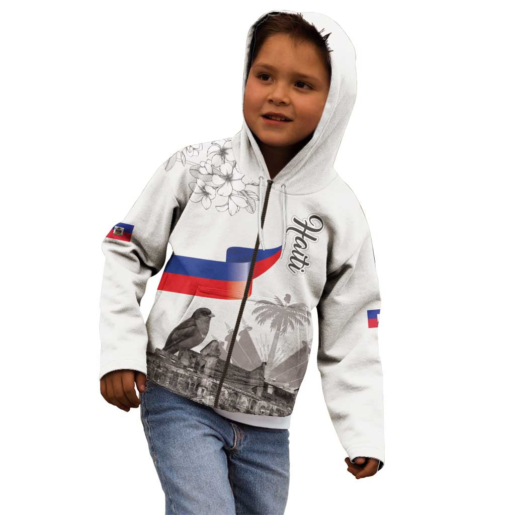 Haiti Citadelle Laferriere Kid Hoodie Hispaniolan Trogon and Plumeria - Wonder Print Shop