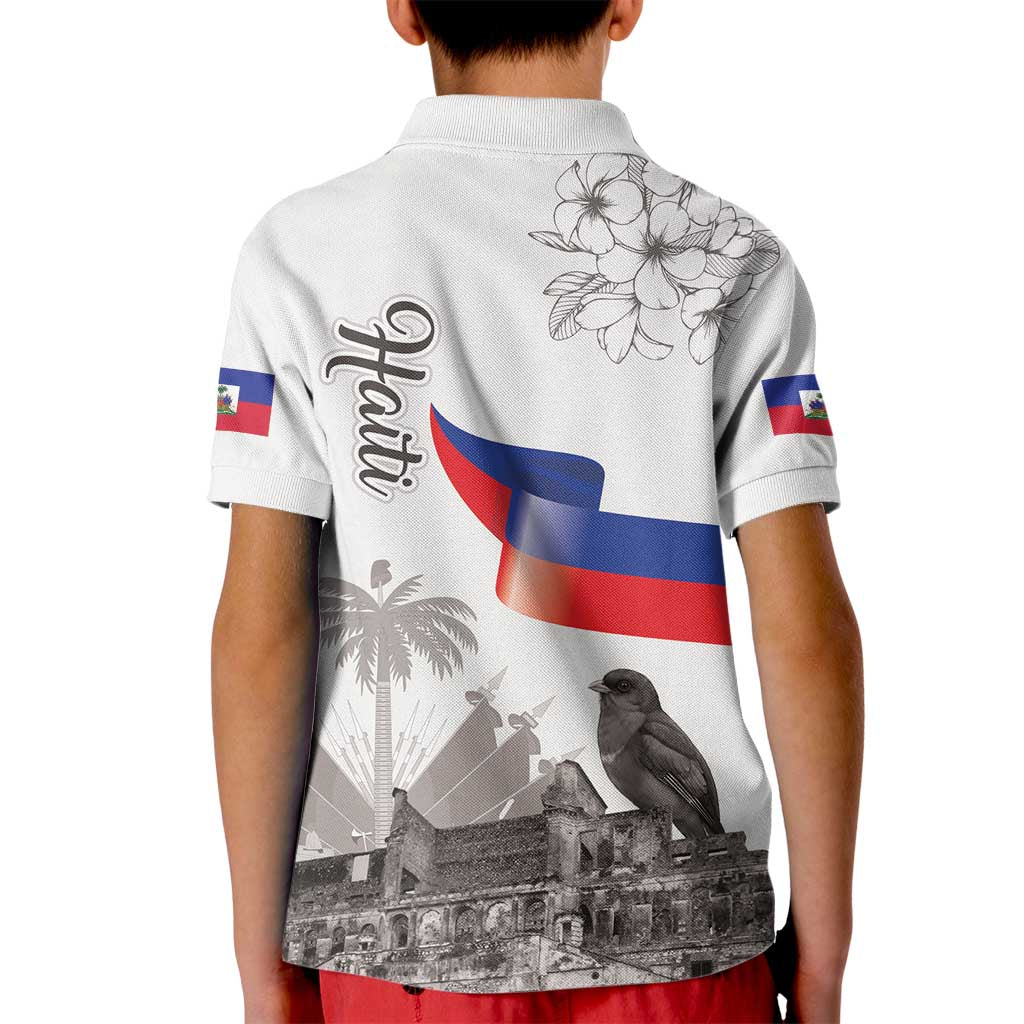 Haiti Citadelle Laferriere Kid Polo Shirt Hispaniolan Trogon and Plumeria - Wonder Print Shop